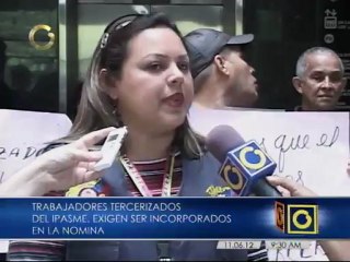 Tercerizados protestan en el Ipasme del Zulia para exigir su incorporación a la nómina