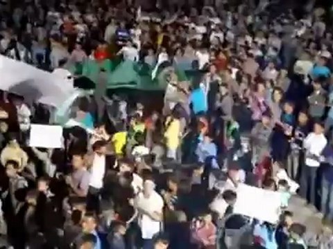 Syria فري برس حلب بزاعة مظاهرة مسائية في ساحة الشهيد حسين الأحمد 11 06 2012