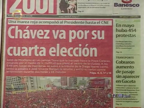 Titulares de Primera Página este 12 de Junio