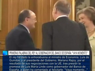Primeras palabras del Rey al gobernador del Banco de España: "Vaya momento"