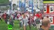 Russians and polish fans fights in Warsaw before match