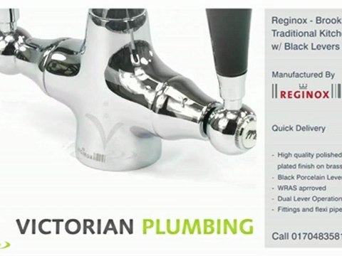 Reginox - Brooklyn Traditional Kitchen Mixer w/ Black Levers - BROOKLYN