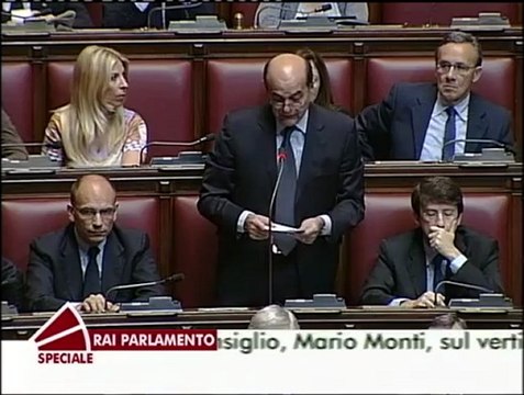 Intervento Bersani voto di Fiducia Governo Monti