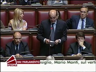 Intervento Bersani voto di Fiducia Governo Monti