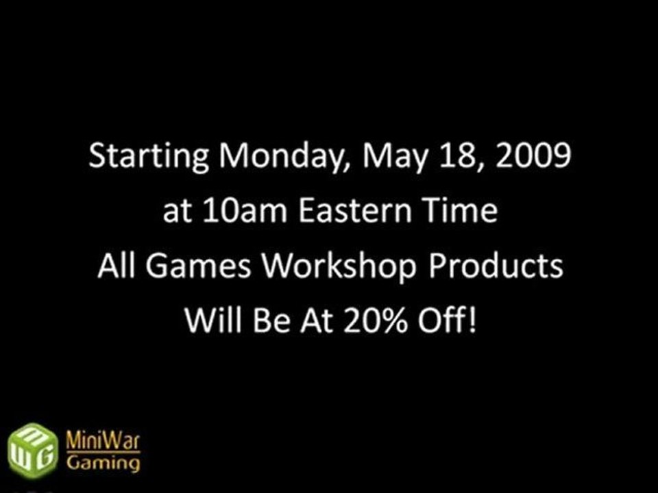 Games Workshop 20% Off Sale