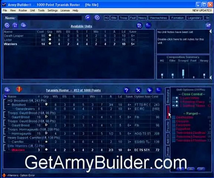 Army Builder - Warhammer 40K, Fantasy, LoTR, and more...