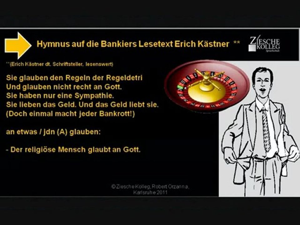 A2-B2 Hymnus auf die Bankiers nach Kästner Lesetext S 06