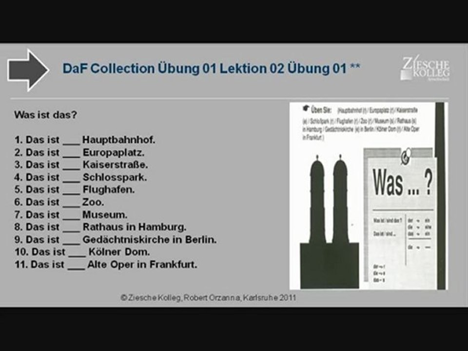 DaF Collektion Kap.01 Lektion 02 Was ist das? Übung 01