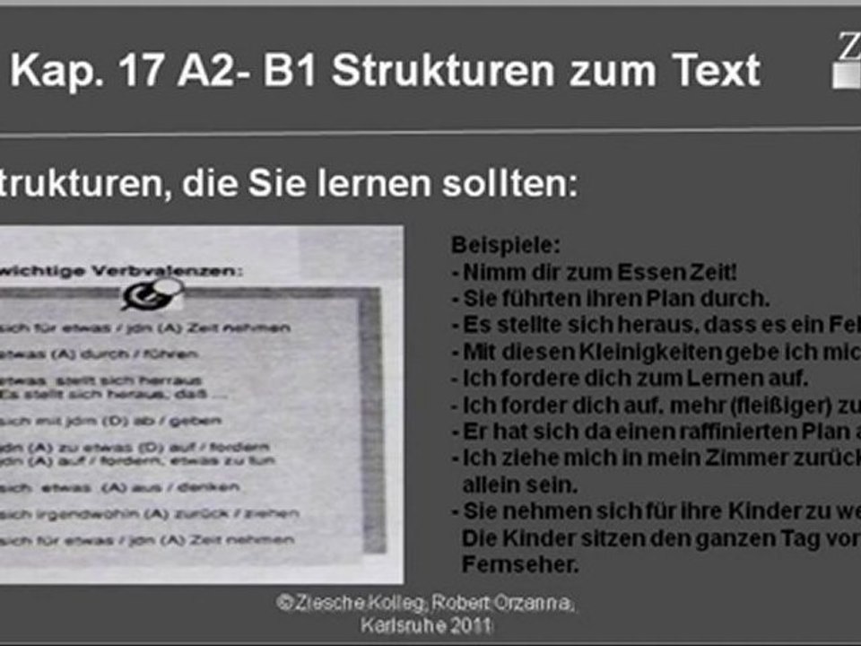A2-B1 Strukturen zum Text Kinder müssen toben