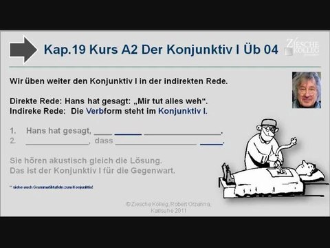 Kap 19 Kurs A2 Konj I indirekte Rede Gegenwart Übung 04 tun
