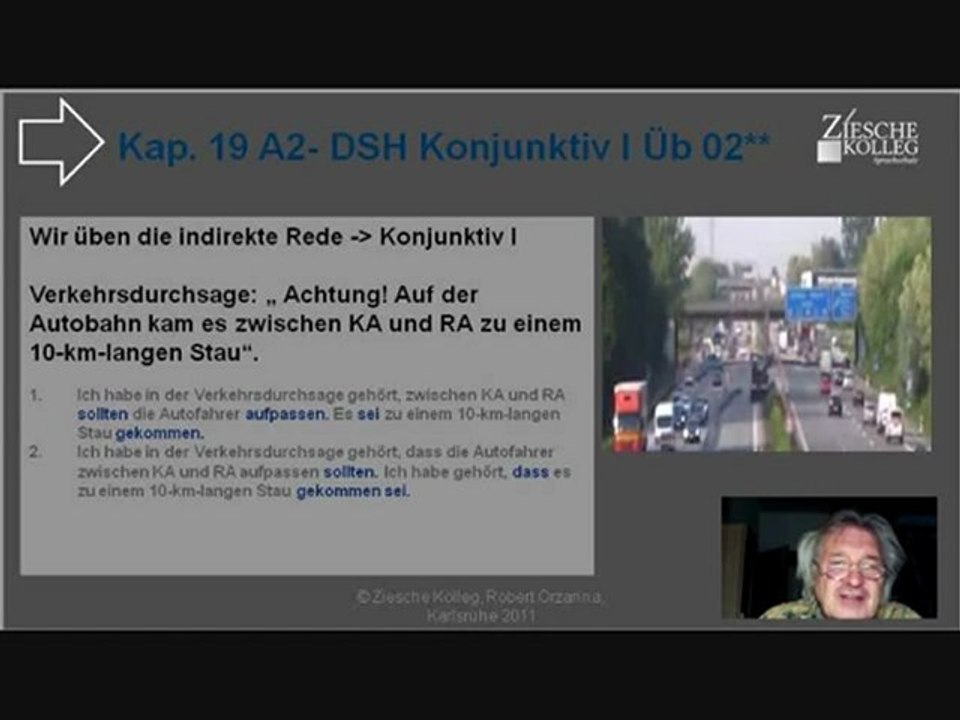 Kap  19 Kurs A2 DSH Konjunktiv I indirekte Rede Üb-Beispiel 02