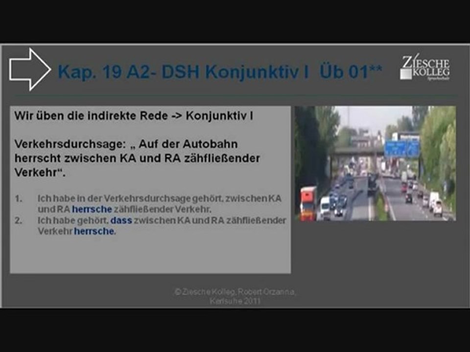 Kap. 19 Kurs A2-DSH Konjunktiv I indirekte Rede Üb-Beispiel 01