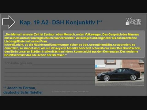 Kap. 19 Kurs A2-DSH Konjunktiv I indirekte Rede Text Fernau