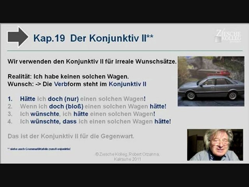 Kap.19 Kurs A2-B1 Der Konjunktiv II irreale Wunschsätze Gegenwart