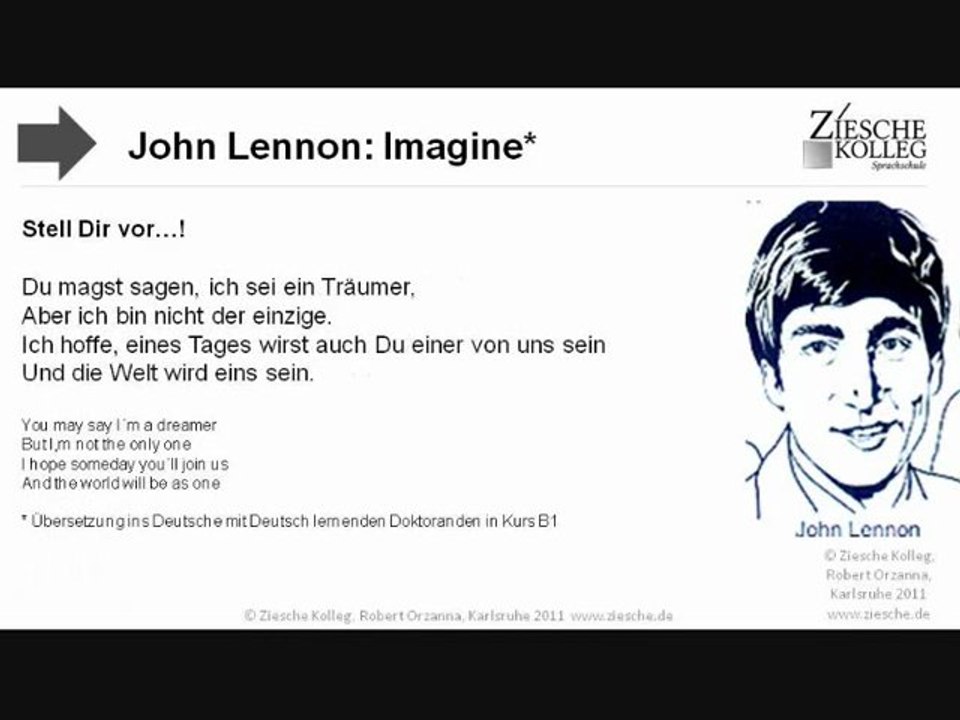 A2-B1 Lese-und Hoertext J. Lennon Imagine
