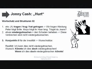 B1-2 Johnny Cash 'Hurt' – Wichtiger Wortschatz & Grammatik für Deutschlernende 🎶