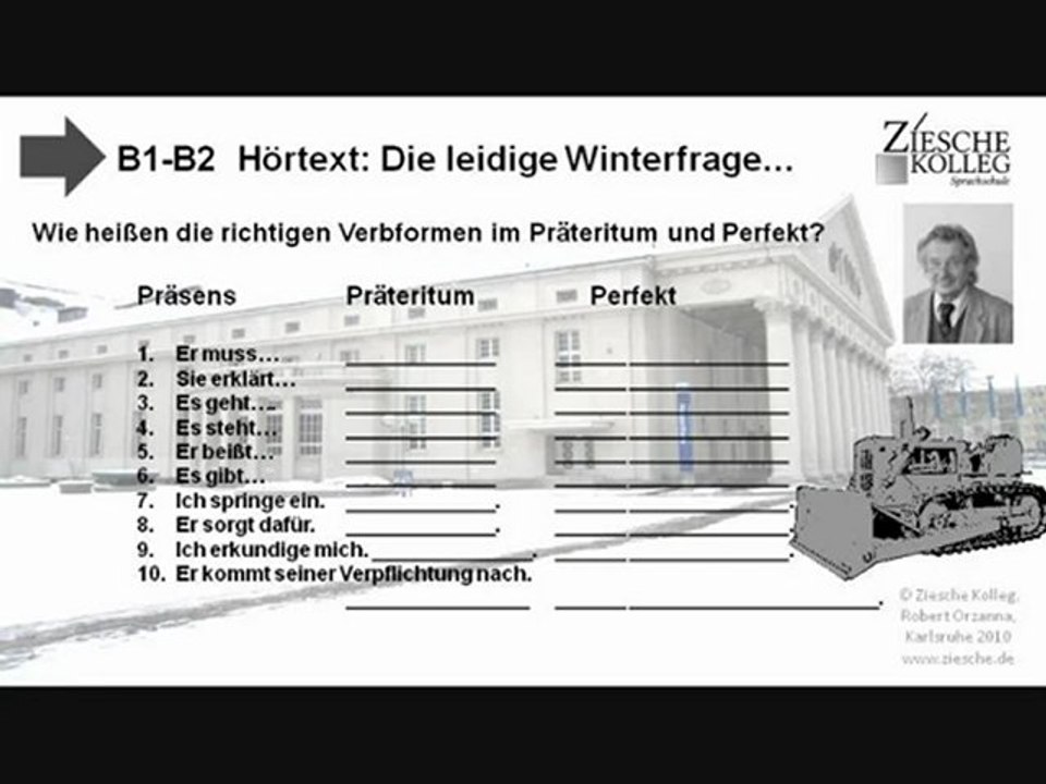 B1-B2 Hörtext Die leidige Winterfrage Gram. Zeiten