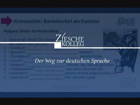 A2-B2 Lesetext Banküberfall Übung Relativsätze