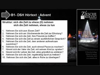 B1 DSH Vorbereitung Hörtext Advent sich  die Zeit nehmen S 06