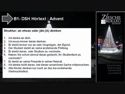 B1-DSH-Vorbereitung Hörtext Advent Verb denken an S.05