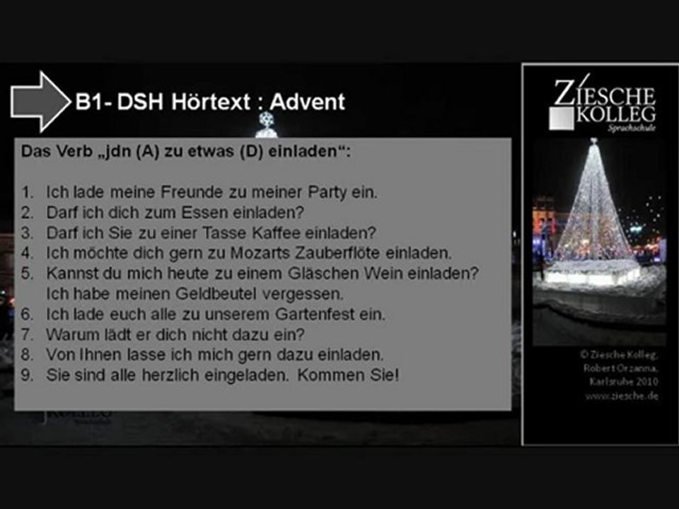 B1-DSH-Vorbereitung Hörtext Advent Verb einladen zu S.04
