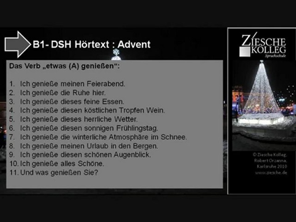 B1-dsh-vorbereitung hörtext verb genießen advent s.03
