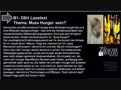 B1-DSH-Vorbereitung Lesetext Muss Hunger sein S.01