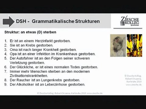 B1-DSH-Vorbereitung Struktur sterben an