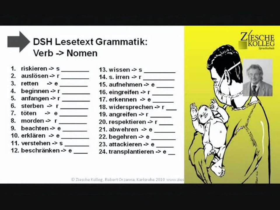 DSH Vorbereitung Lesetext Grammatik Verb-Nomen