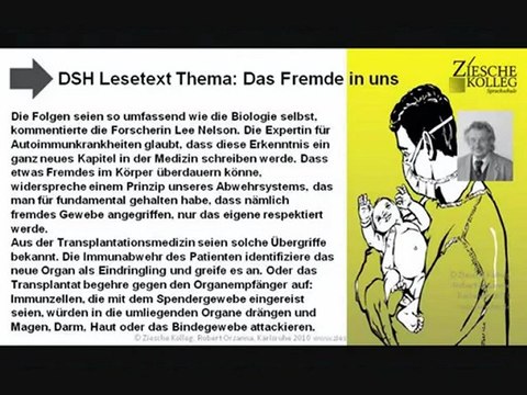 DSH Vorbereitung Lesetext Das Fremde in uns
