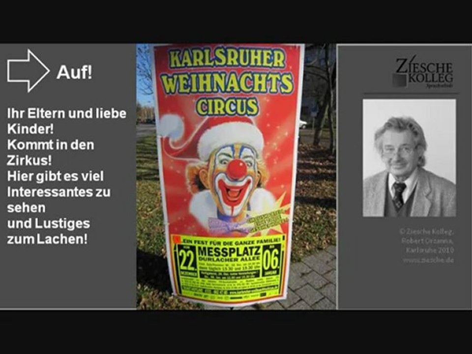 E1-A1 Lese- und Hörtext Zirkusplakat