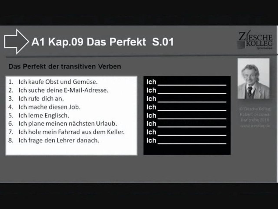 A1 Kap.09 das Perfekt S.01 trans. Verben