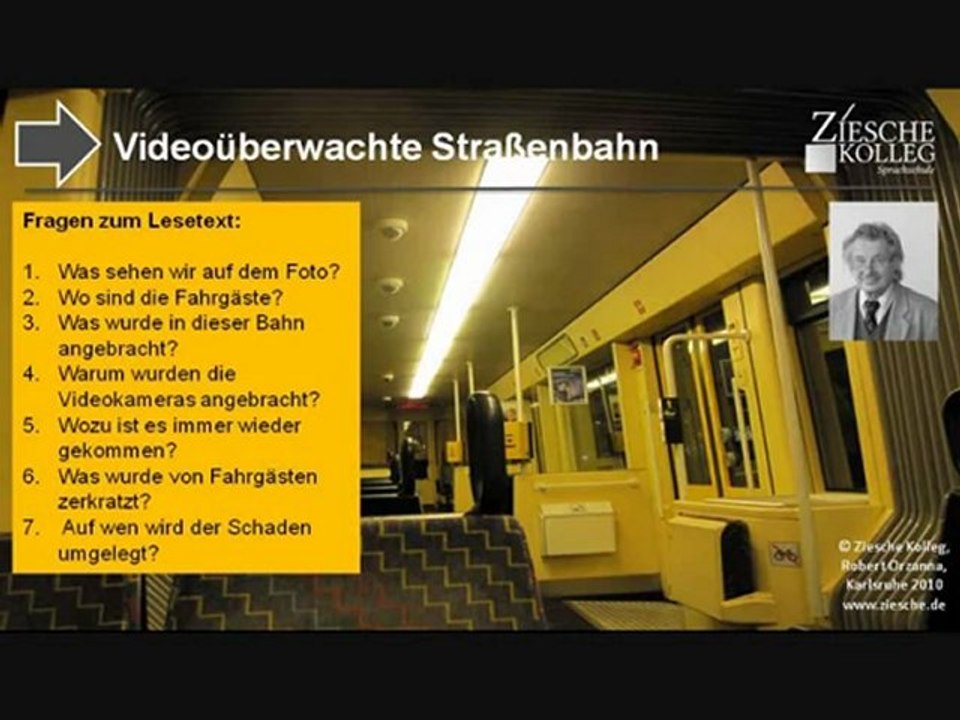 A1 A2 Fragen zum Text videoüberwachte Straba