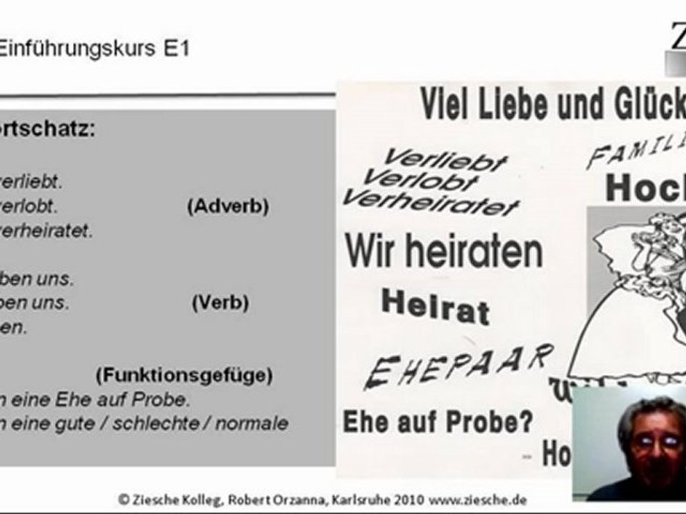 E1 Einführungskurs Basics Verliebt, verlobt, verheiatet