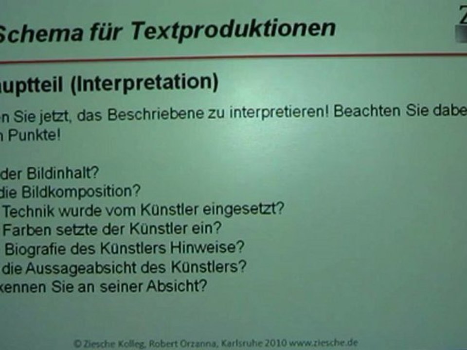 A2-DSH Schema für Textproduktionen Bildbeschreibung Teil 2