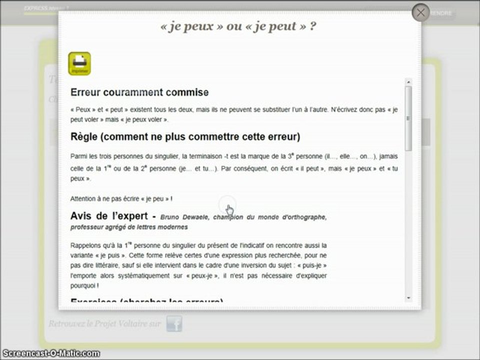 Projet Voltaire - Tutoriel d'utilisation