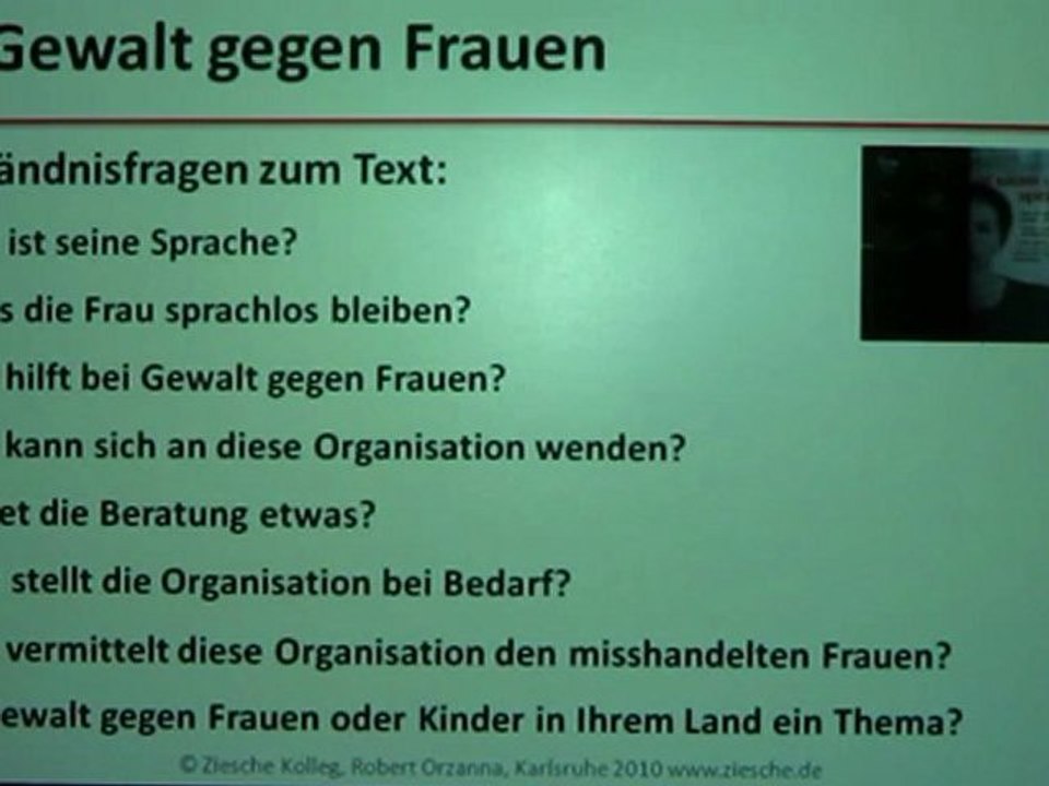 A2 Hörtext Lesetext + Übung Gewalt gegen Frauen
