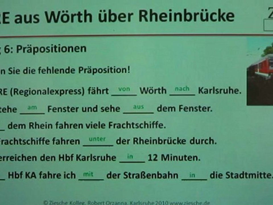 A1 Hörtext-Lesetext Mit RE über Rheinbrücke Übung 5-6