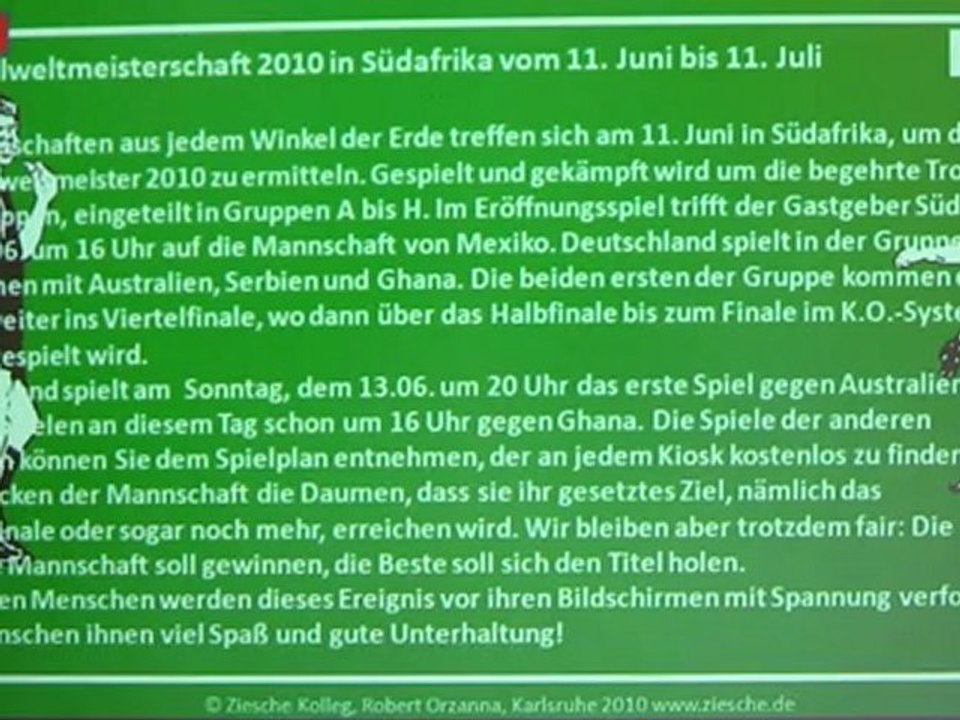 DSH Vorbereitung05 Fußballweltmeisterschaft2010 Hörtext