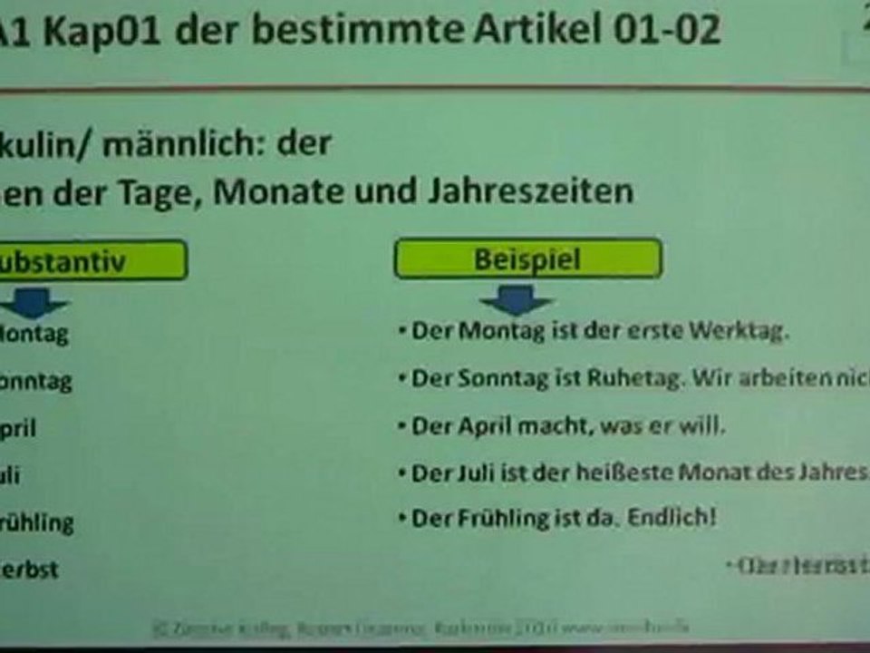 A1.2 Geschlecht der Substantive01-02 maskulin