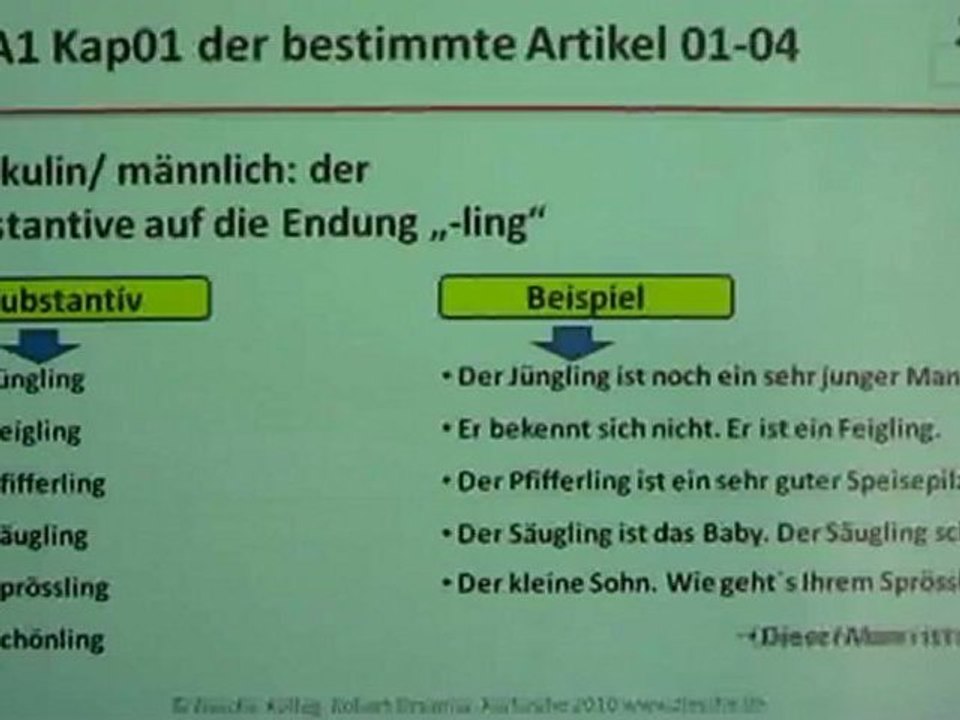 A1.2 geschlecht der substantive01-04maskulin -ling