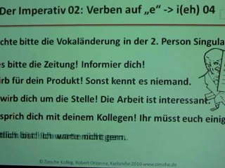 Deutsch lernen A1 Der Imperativ 02 starke Verben auf "e" 04