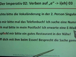 Deutsch lernen A1 Der Imperativ 02 starke Verben auf "e" 03
