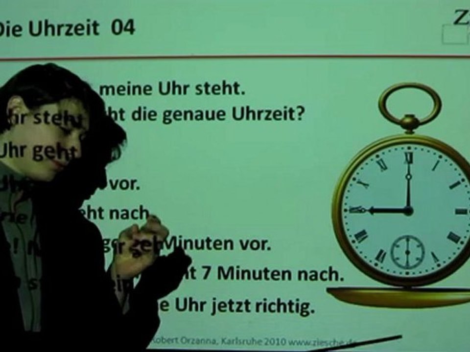 Deutsch lernen A1 Die Uhrzeit 04 Die Uhr geht oder steht.