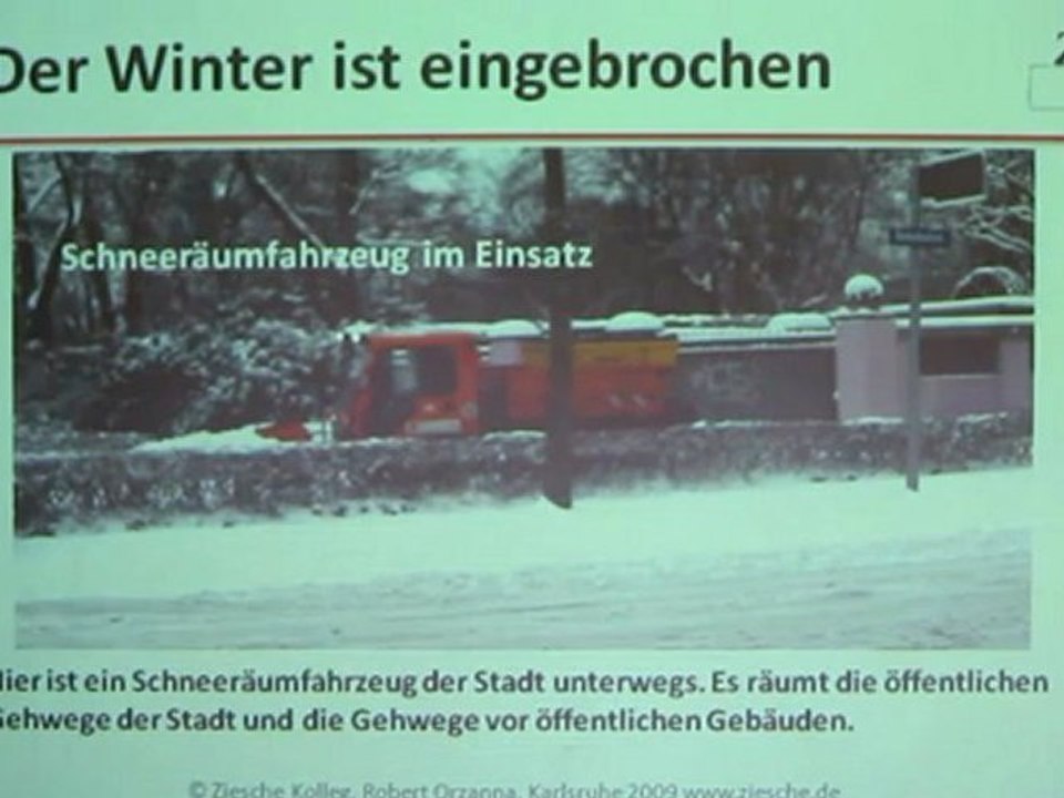 Deutsch lernen A1 Schneeräumfahrzeug unterwegs
