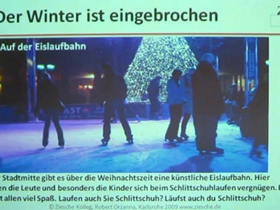 Deutsch lernen A1 Auf der Schlittschuhbahn