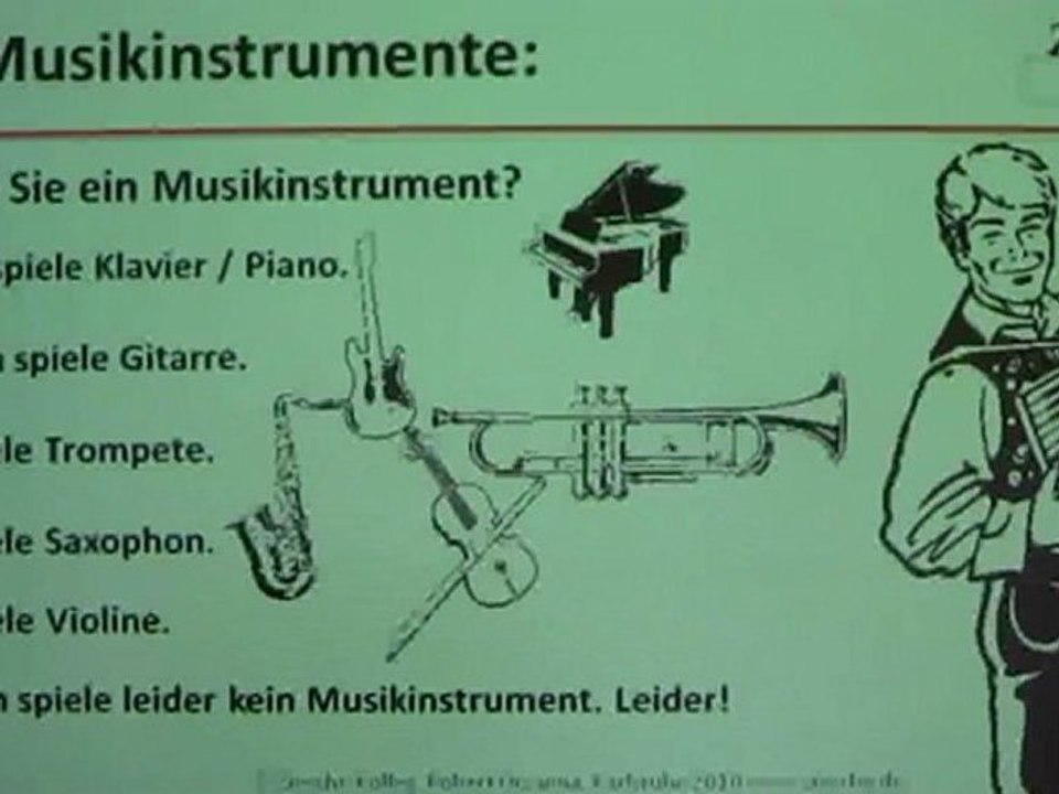 Deutsch lernen A1 Musikinstrument 02