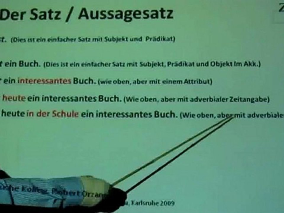 Deutsch lernen A1 Der Satz / Aussagesatz