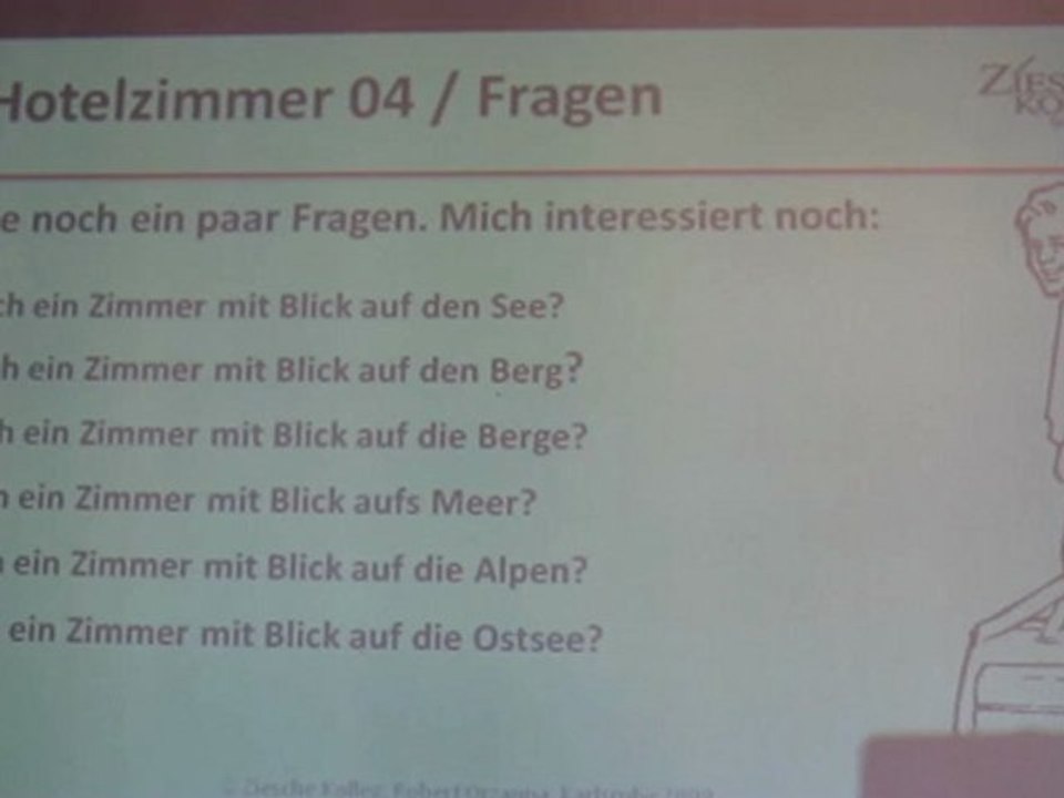 Deutsch lernen A1 Hotelzimmer 04