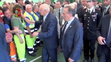 Emilia - Terremoto - Napolitano nelle zone terremotate (07.06.12)